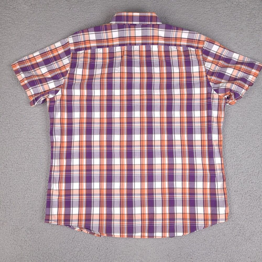 Banana Republic Shirt Mens XL Colorful Plaid Short Sleeve Button Down Soft Wash - Picture 8 of 13